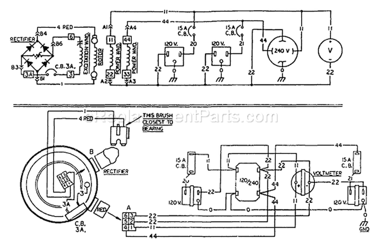 Page C Diagram and Parts List for 8800-0  Briggs and Stratton Generator